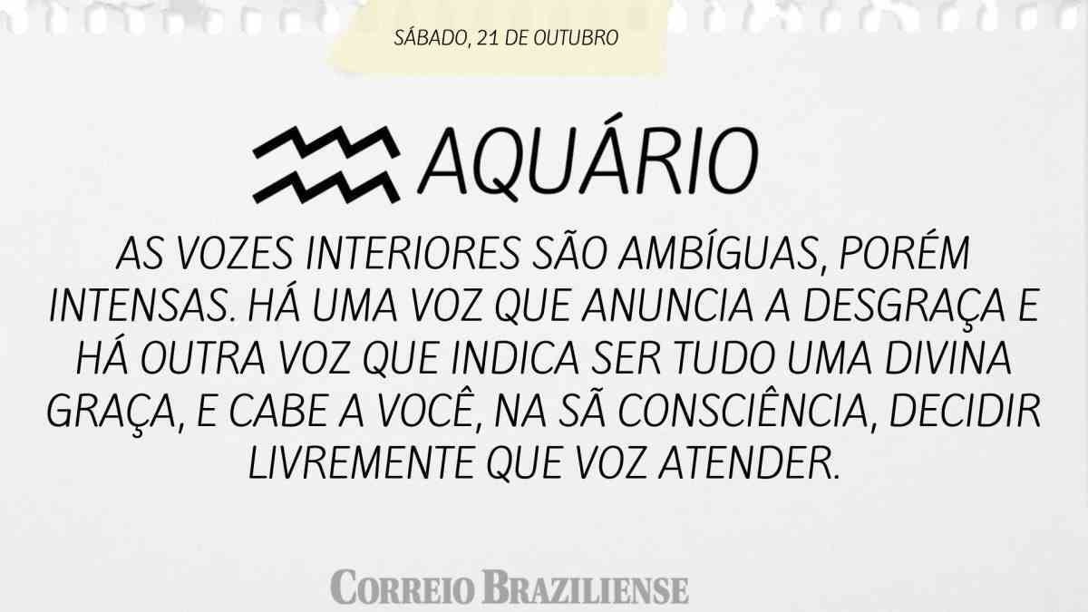 AQUÁRIO  | 21 DE OUTUBRO