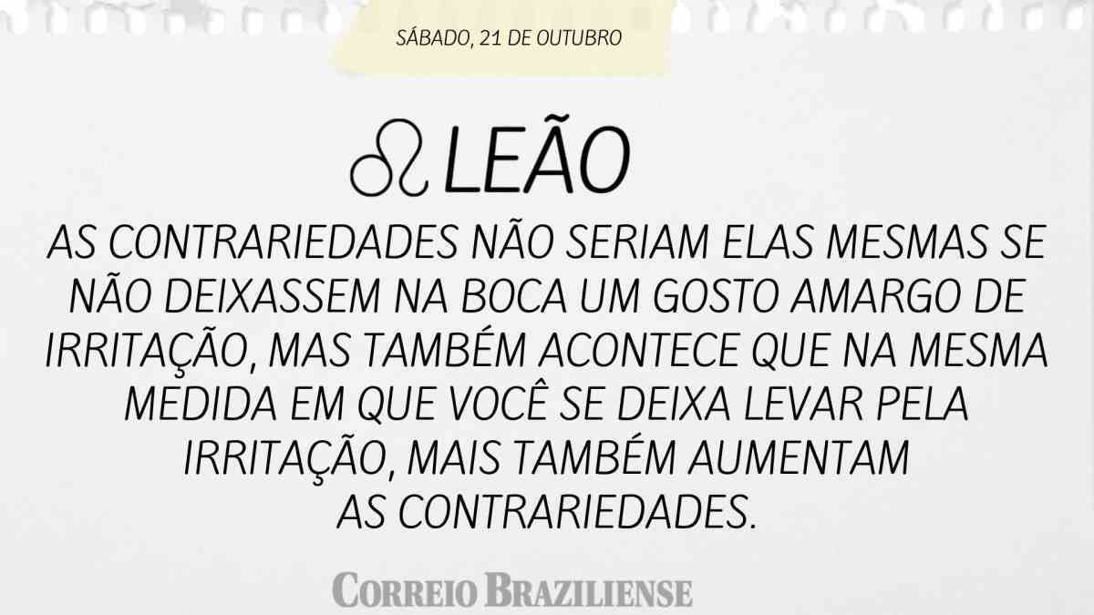 LEÃO  | 21 DE OUTUBRO