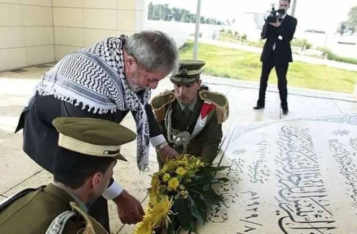 Lula em cerimônia em Ramalá, em 17 de março de 2010 