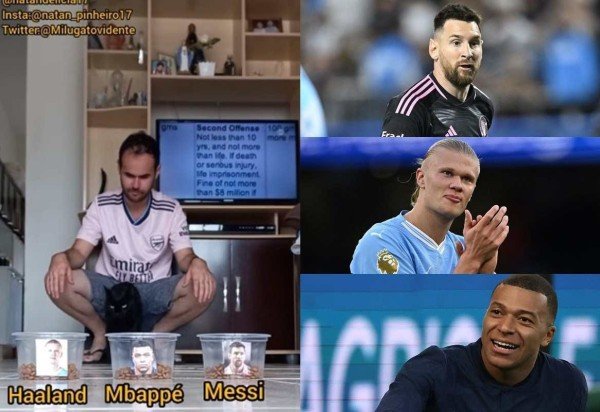 Reprodução/TikTok @natandelicia17; Matt Kelley / GETTY IMAGES NORTH AMERICA / Getty Images via AFP; OLI SCARFF / AFP; FRANCK FIFE / AFP