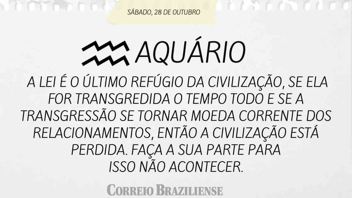 AQUÁRIO | 29 DE OUTUBRO