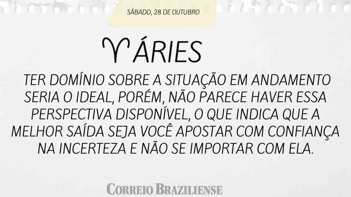 ÁRIES  | 29 DE OUTUBRO