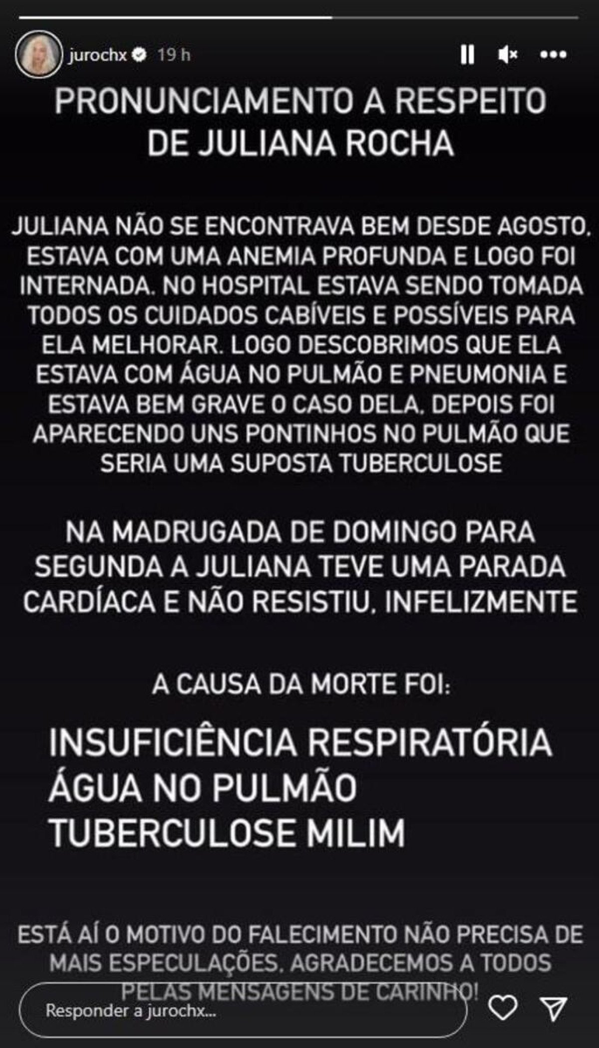 "Não precisa de mais especulações", diz nota publicada no perfil da maquiadora