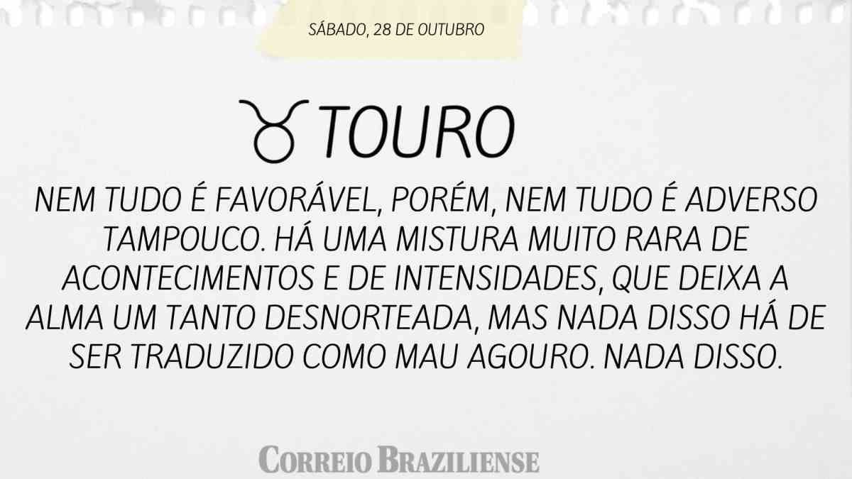 TOURO  | 29 DE OUTUBRO