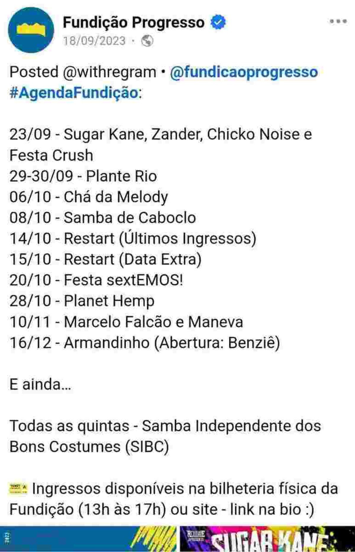 Chá da Melody na agenda de shows da Fundição Progresso 