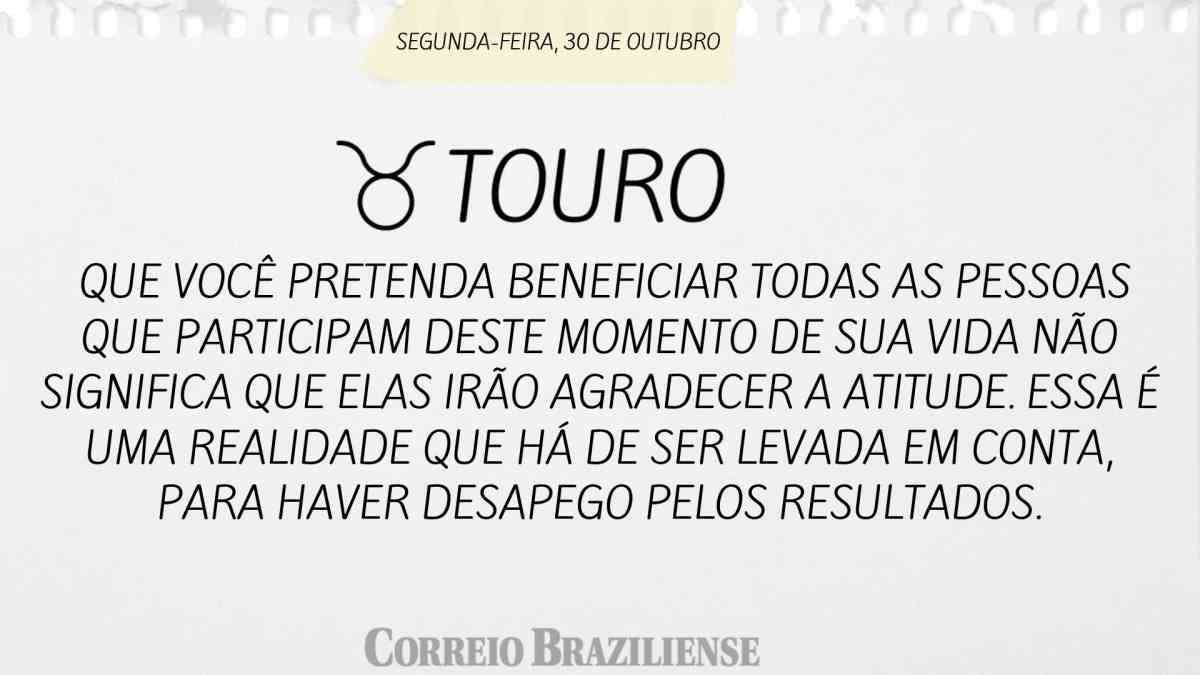 TOURO  | 30 DE OUTUBRO