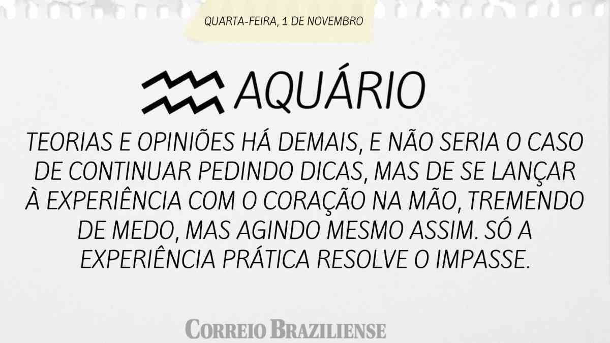 AQUÁRIO | 01 DE NOVEMBRO