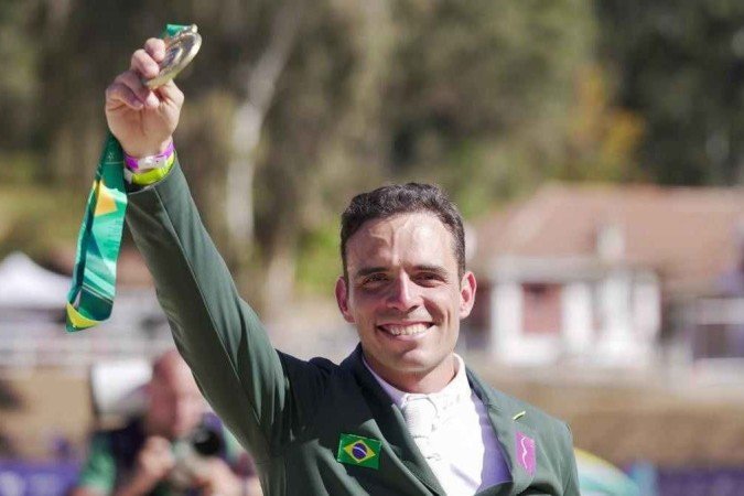 Brasiliense foi o melhor do dia montando Chevaux Primavera Montana Império Egípcio -  (crédito: Marina Ziehe/COB)