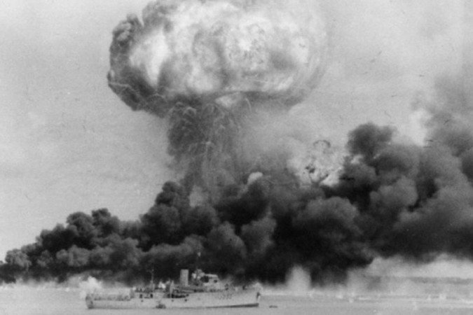 A cidade de Darwin foi o alvo do primeiro e mais mortal ataque à Austrália na Segunda Guerra Mundial -  (crédito: Australian War Memorial)