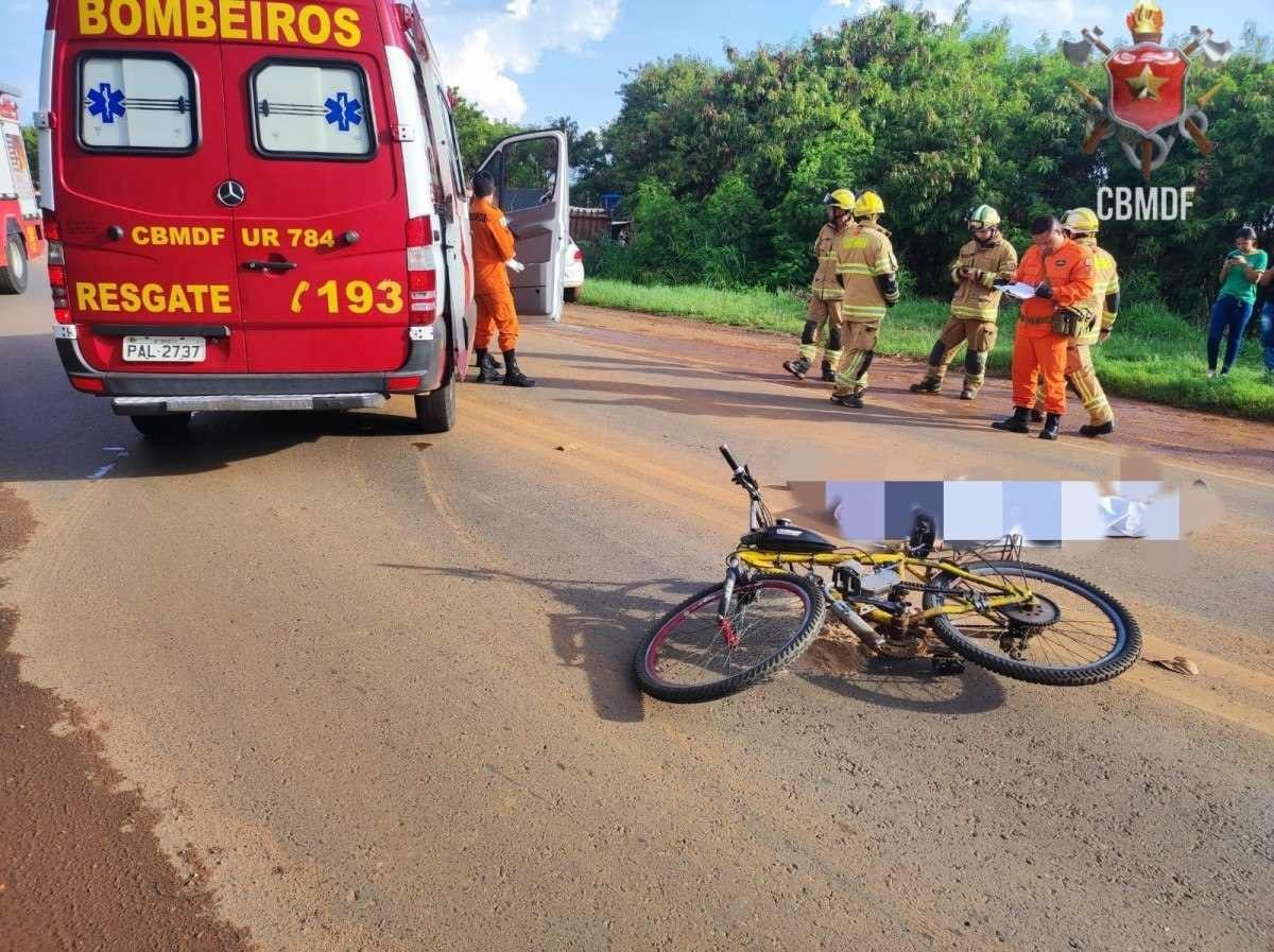 Ciclista morre em colisão na DF-290, no Setor Sul do Gama 