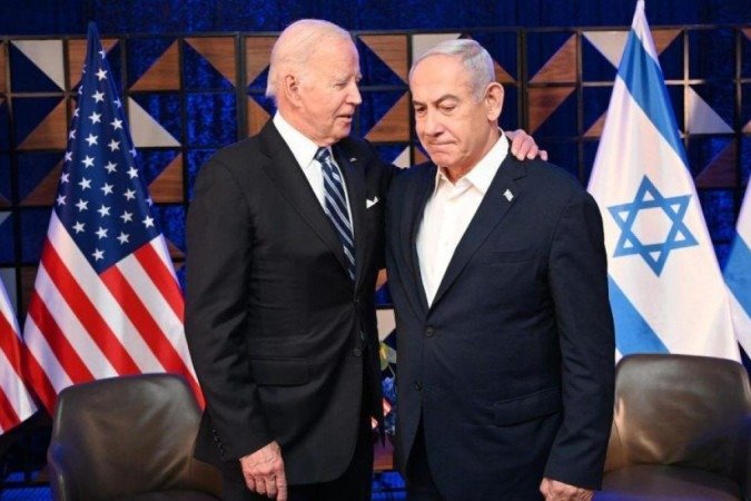 O presidente dos EUA, Joe Biden, foi firme no seu apoio ao primeiro-ministro de Israel, Benjamin Netanyahu - (crédito: Getty Images) O presidente dos EUA, Joe Biden, foi firme no seu apoio ao primeiro-ministro de Israel, Benjamin Netanyahu - (crédito: Getty Images)