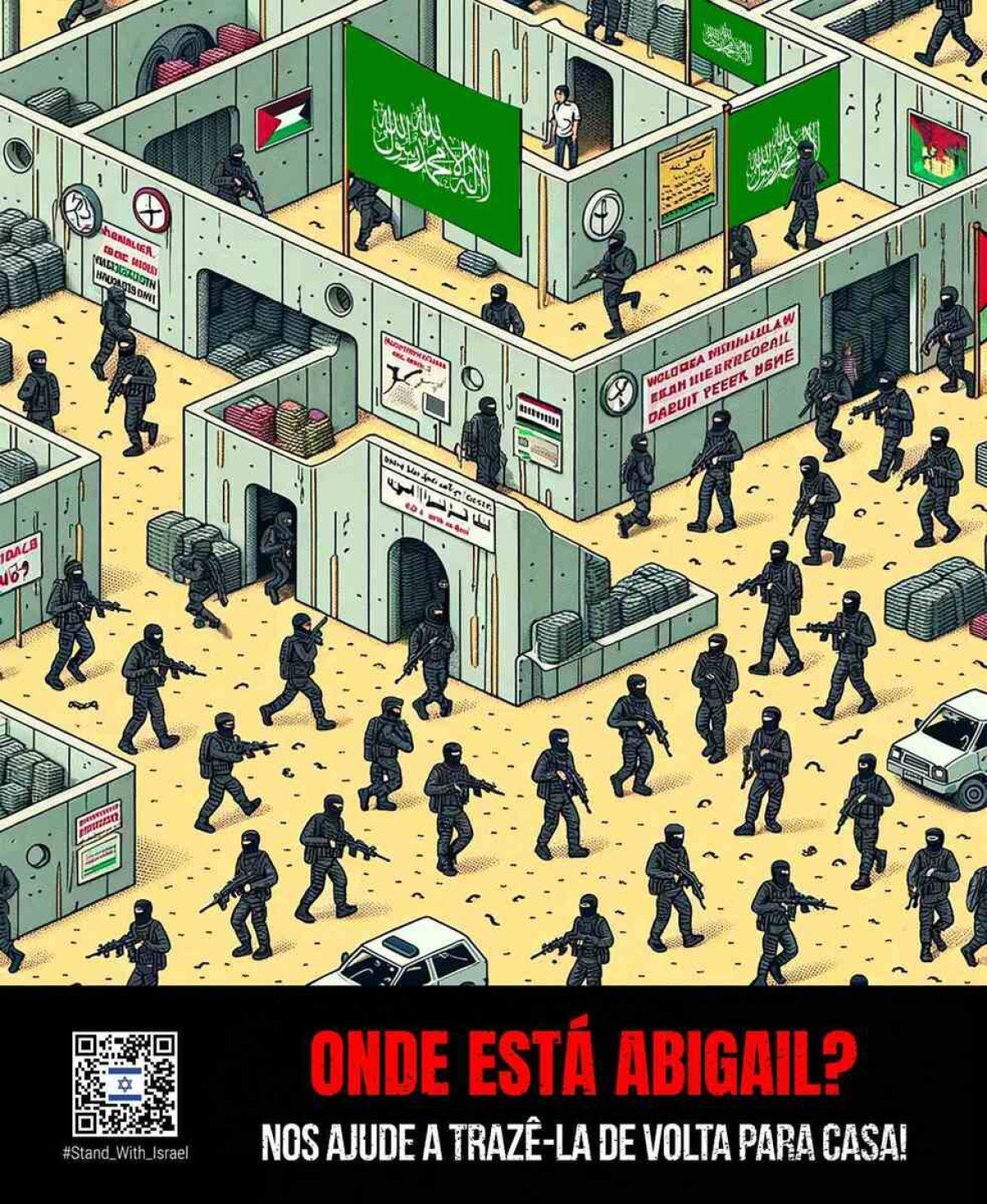 Arte de Matan Unger sobre os reféns do Hamas 