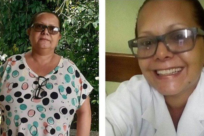 'É uma impotência grande você estudar tanto para, no final, depender das pessoas. Não consigo me custear sozinha', diz Katia Silene Silva (em foto atual à esquerda e em imagem de quando atuava como enfermeira à direita) - (crédito: Arquivo pessoal) 'É uma impotência grande você estudar tanto para, no final, depender das pessoas. Não consigo me custear sozinha', diz Katia Silene Silva (em foto atual à esquerda e em imagem de quando atuava como enfermeira à direita) - (crédito: Arquivo pessoal)