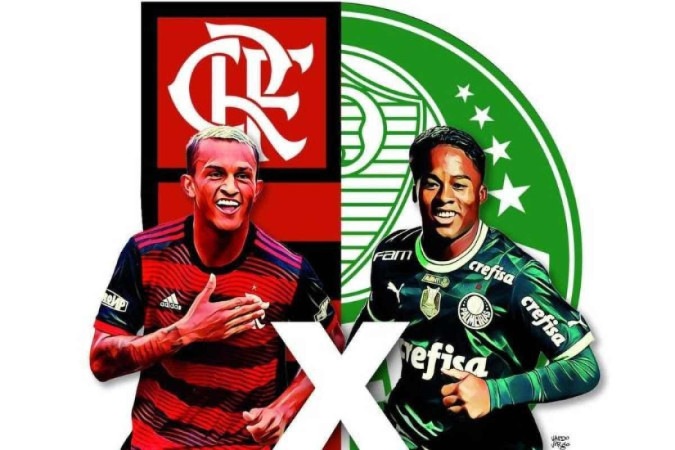 O lateral-direito Wesley e o atacante Endrick são os pontos de referências de Flamengo e Palmeiras -  (crédito: Valdo Virgo/CB/D.A Press)