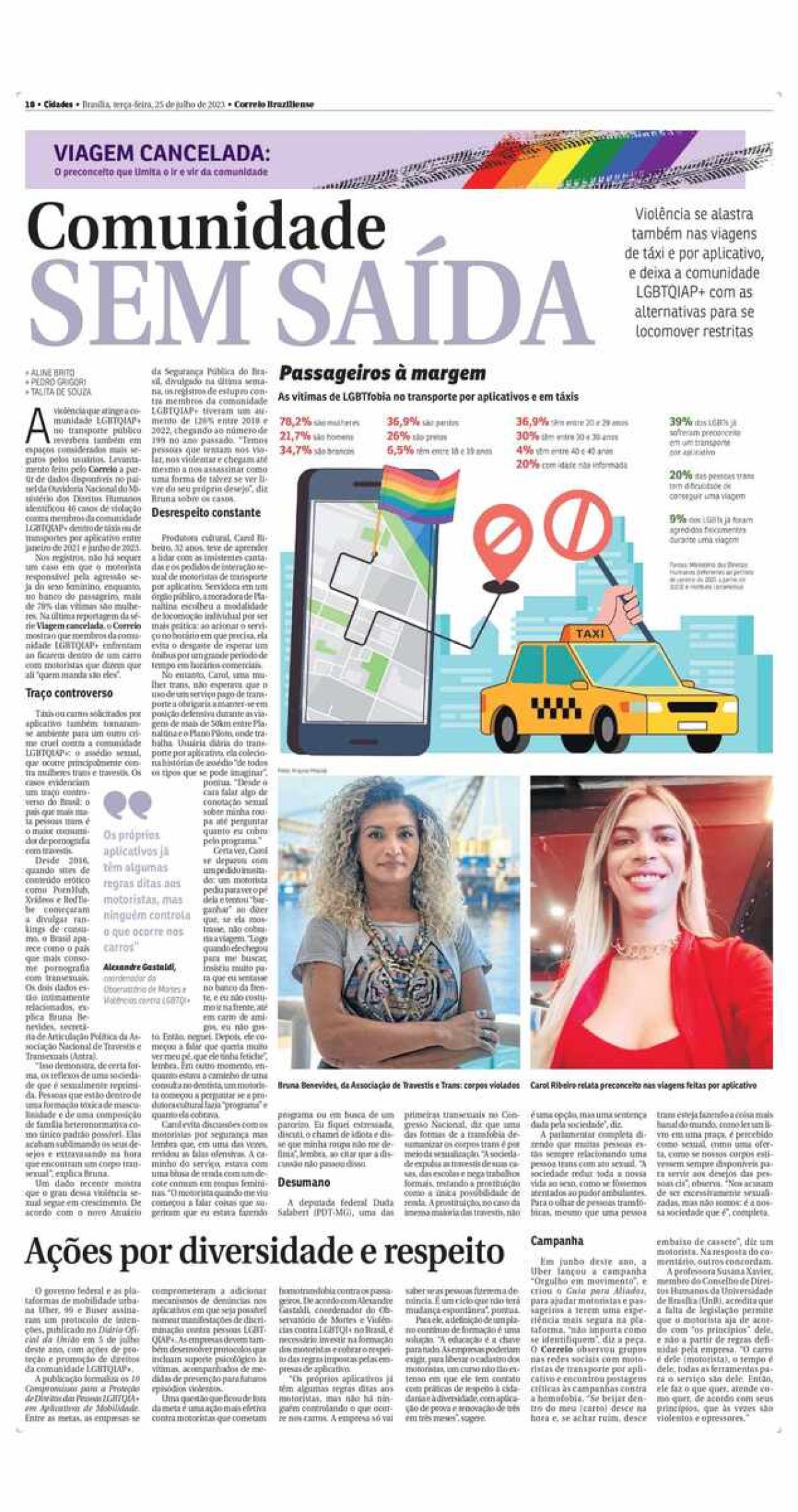 Série de reportagens do Correio Braziliense mostra como a LGBTFobia ocorre no transporte público e por carros de aplicativo.