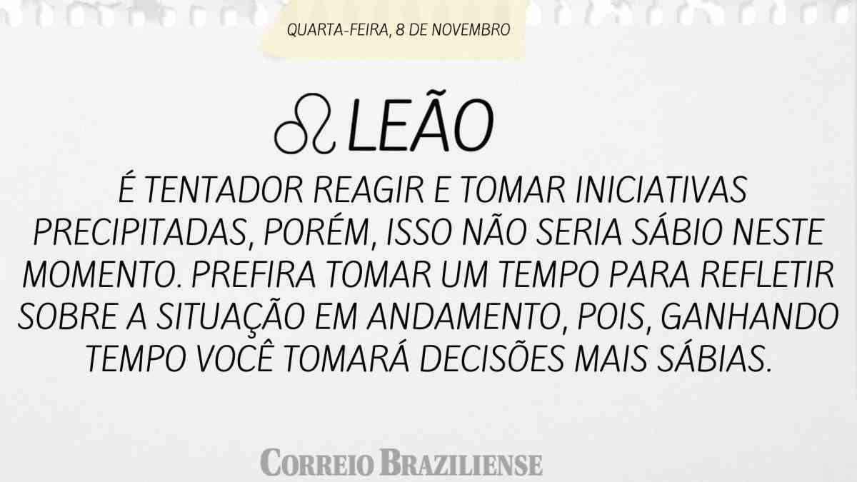 LEÃO | 08 DE NOVEMBRO