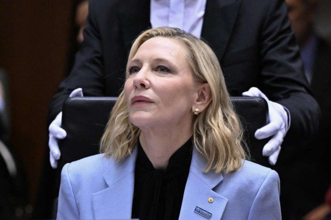 A atriz australiana e Embaixadora da Boa Vontade do ACNUR, Cate Blanchett, participa de uma sessão plenária no Parlamento Europeu - (crédito: John THYS / AFP) A atriz australiana e Embaixadora da Boa Vontade do ACNUR, Cate Blanchett, participa de uma sessão plenária no Parlamento Europeu - (crédito: John THYS / AFP)
