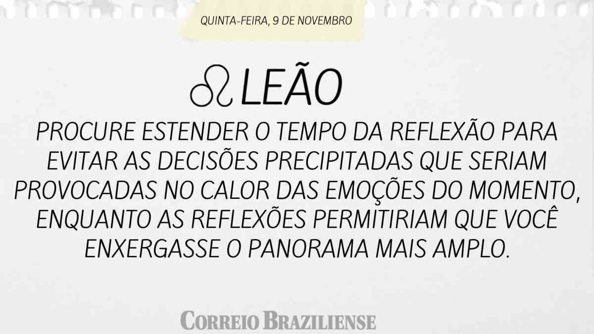 LEÃO  | 9 DE NOVEMBRO