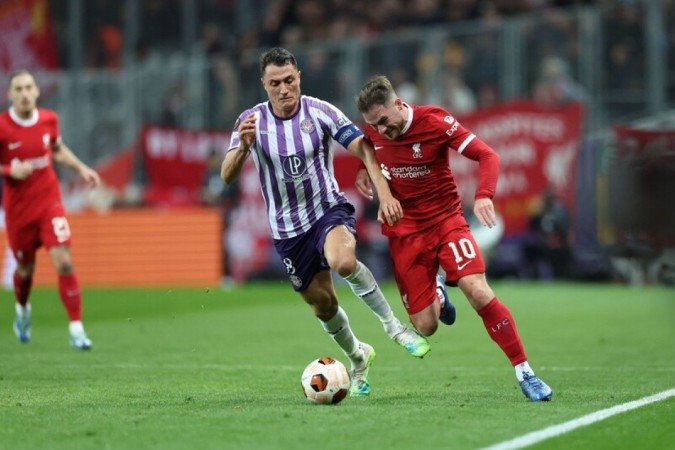 Toulouse acaba com invencibilidade do Liverpool na Liga Europa - (crédito: Jogada10) Toulouse acaba com invencibilidade do Liverpool na Liga Europa - (crédito: Jogada10)
