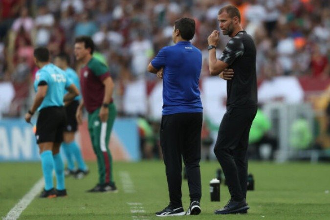 Lucio Flavio pegou o Botafogo com 13 pontos à frente do segundo colocado na tabela, que era o Bragantino. E logo na estreia empolgou os torcedores com uma vitória no clássico com Fluminense. Foto: Vitor Silva/Botafogo.