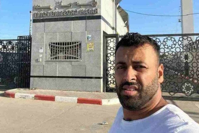 Rabee postou foto a poucos metros da agem de Gaza com o Egito - (crédito: Reprodução) Rabee postou foto a poucos metros da agem de Gaza com o Egito - (crédito: Reprodução)