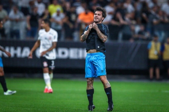 15ª rodada do Campeonato Brasileiro de 2023: Corinthians 4 x 4 Grêmio, Neo Química Arena - Gols: Fábio Santos, Lucas Veríssimo, Yuri Alberto e Giuliano (COR); Nathan, Franco Cristaldo, Everton Galdino e Luis Suárez (GRE). - Foto:  Lucas Uebel/Grêmio FBPA