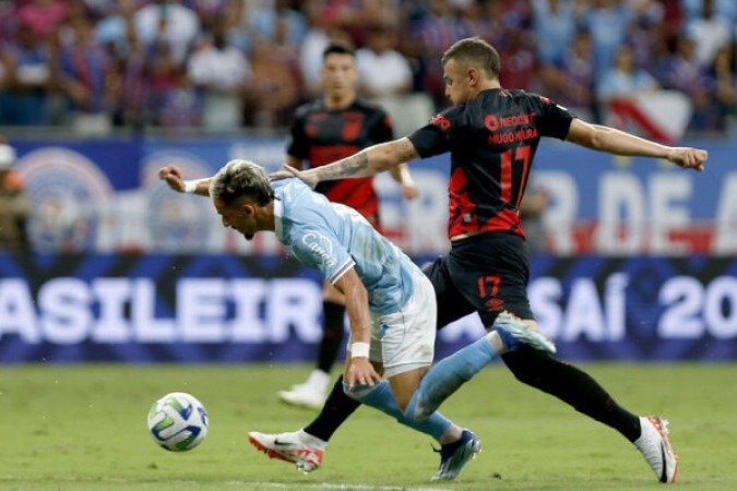 7º Athletico-PR - 51 pontos - Zero chance de título, 4,7% chance de Libertadores, zero risco de rebaixamento - Foto:  Felipe Oliveira/EC Bahia