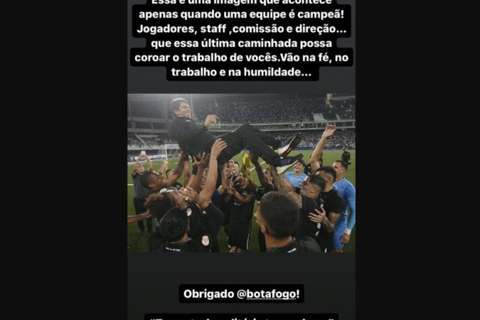 Lucio Flavio se despede do Botafogo: ‘Vão na fé, no trabalho e na humildade’ -  (crédito: Jogada10)