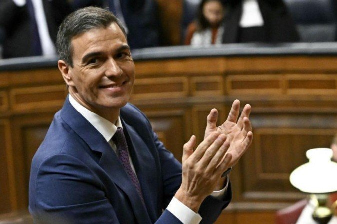 Pedro Sánchez durante seu discurso de posse - (crédito: Getty Images) Pedro Sánchez durante seu discurso de posse - (crédito: Getty Images)