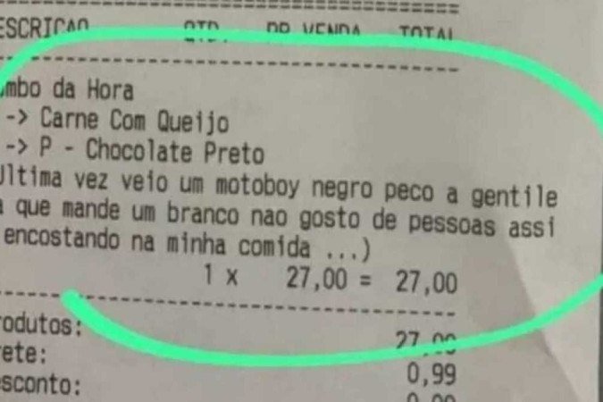 Caso chegou a ser registrado na 3ª Delegacia de Polícia Regional, e documentado como injúria racial consumada - (crédito: Reprodução redes sociais) Caso chegou a ser registrado na 3ª Delegacia de Polícia Regional, e documentado como injúria racial consumada - (crédito: Reprodução redes sociais)