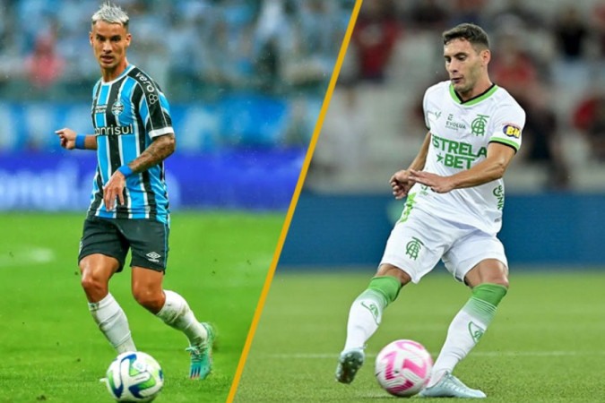  Ferreira ( Gr..mio ) e Emmanuel Martinez ( Am..rica-MG ) - Divulga....o LUCAS UEBEL/GREMIO FBPA e Mour..o Panda / Am..rica MG
     -  (crédito: Jogada10)