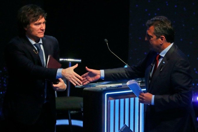 Milei e Massa disputam segundo turno na Argentina - (crédito: AFP) Milei e Massa disputam segundo turno na Argentina - (crédito: AFP)
