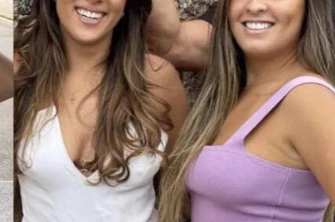 Em uma das imagens, Edmundo aparece atrás de Danielle e Ana Carolina fazendo um 