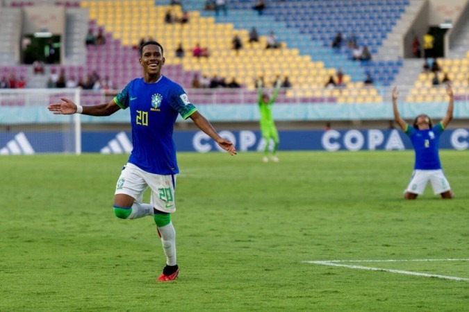 Brasil avança às quartas do Mundial Sub-17 com gols de palmeirenses -  (crédito: Jogada10)