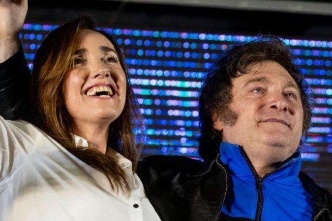 Victoria Villaruel e Javier Milei durante a campanha - (crédito: Getty Images) Victoria Villaruel e Javier Milei durante a campanha - (crédito: Getty Images)