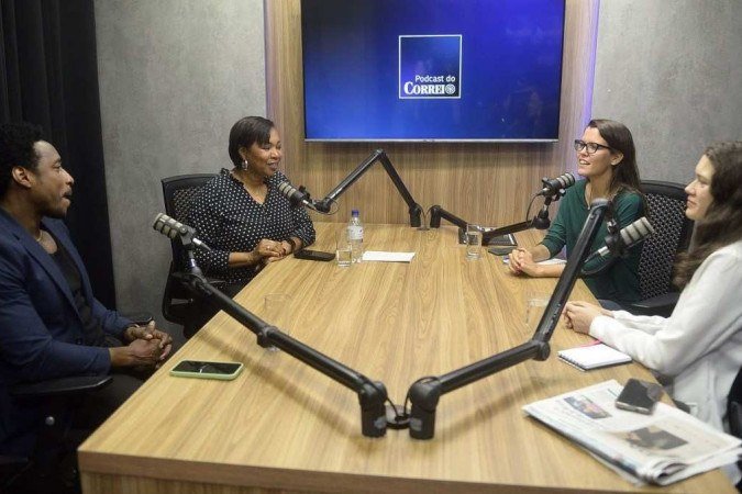  22/11/2023 Credito: Ed Alves/CB. Cidades. Podcast do Correio recebe Jorge Guerreiro e Delegada Jane. 