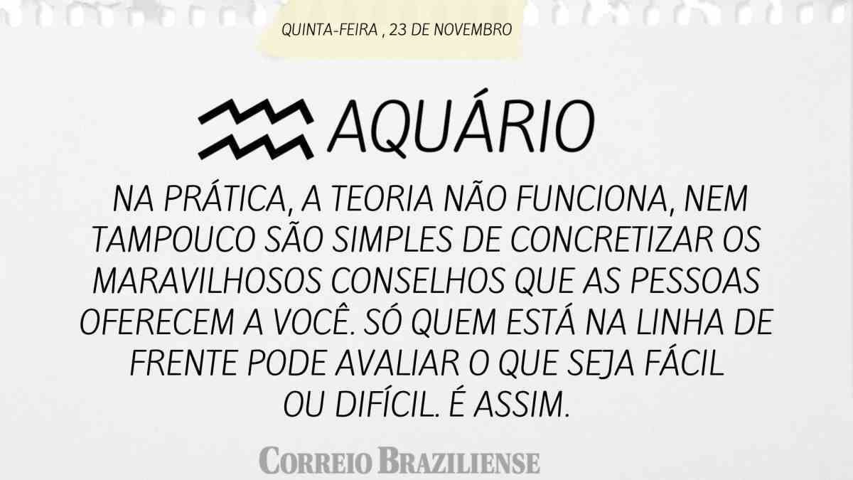 AQUÁRIO | 23 DE NOVEMBRO