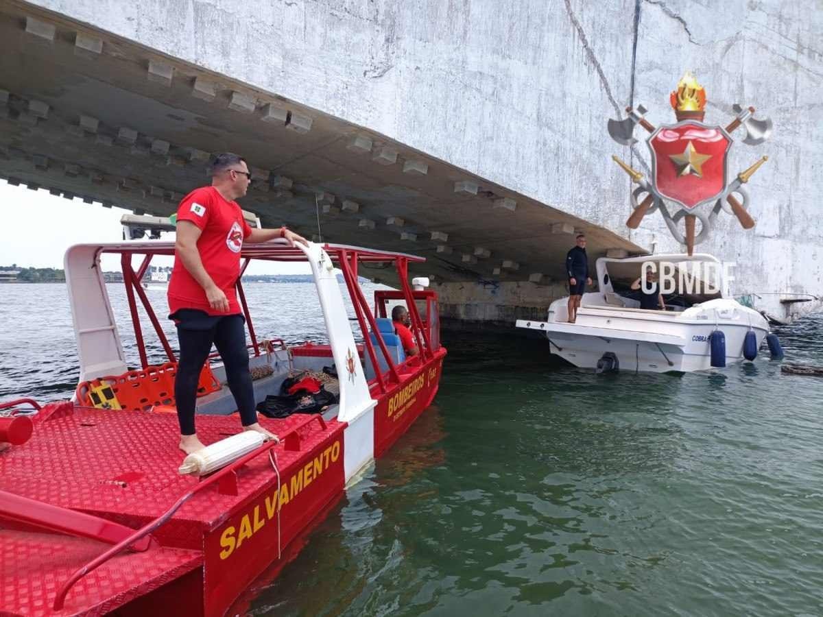 Acidente no Lago Paranoá: lancha bate na Ponte Honestino Guimarães