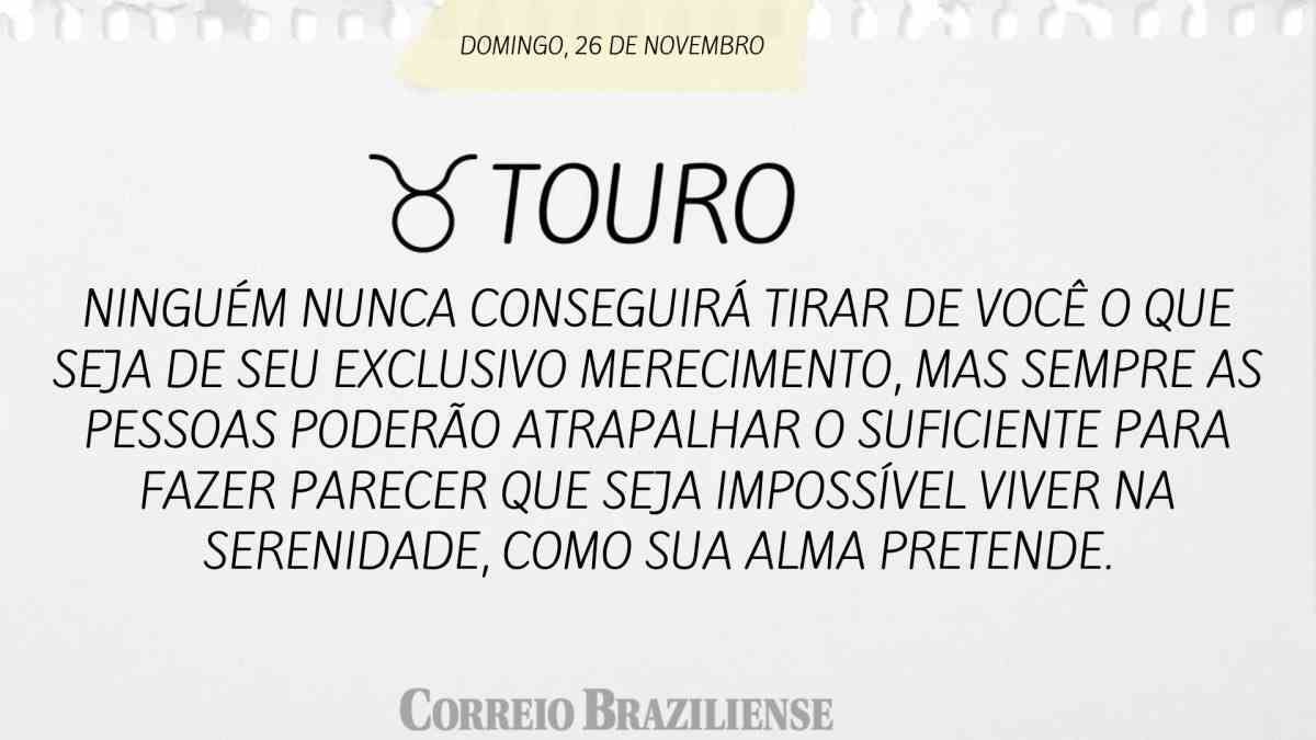 TOURO  | 26 DE NOVEMBRO