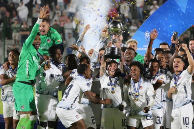 LDU (Equador) - classificado por ser campeão da Sul-Americana de 2023. Foto: Divulgacão / Conmebol