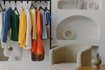 Ambiente criado por Fernanda Rocha Lima em uma loja de roupas