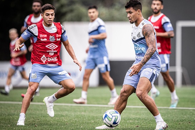 Marcos Leonardo diz estar focado no Santos -  (crédito: Foto: Raul Baretta/ Santos FC)