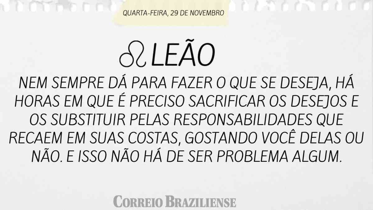 LEÃO | 29 DE NOVEMBRO