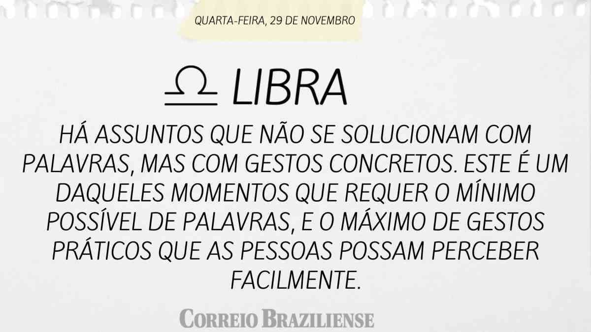 LIBRA | 29 DE NOVEMBRO