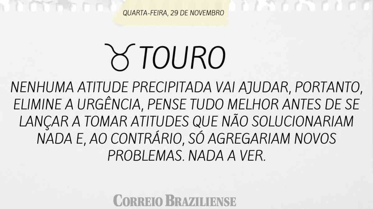 TOURO | 29 DE NOVEMBRO