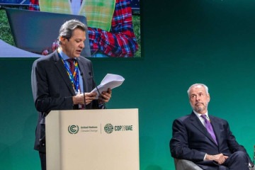 Ministro da Fazenda afirmou, em Dubai, que o Brasil almeja se tornar um dos líderes globais no combate ao aquecimento global -  (crédito: Fernando Donasci/MF)