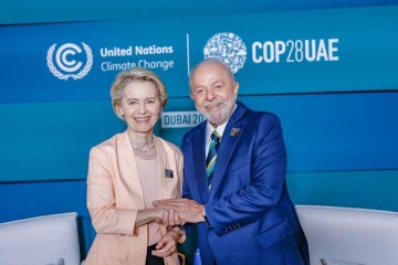 Lula e a presidente da Comissão Europeia, Ursula von der Leyen: tentativas de ajustes finais no acordo entre UE e Mercosul -  (crédito: Ricardo Stuckert / PR)