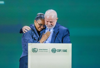 Lula se emociona ao lado de Marina Silva na COP28 -  (crédito: Presidência da República )