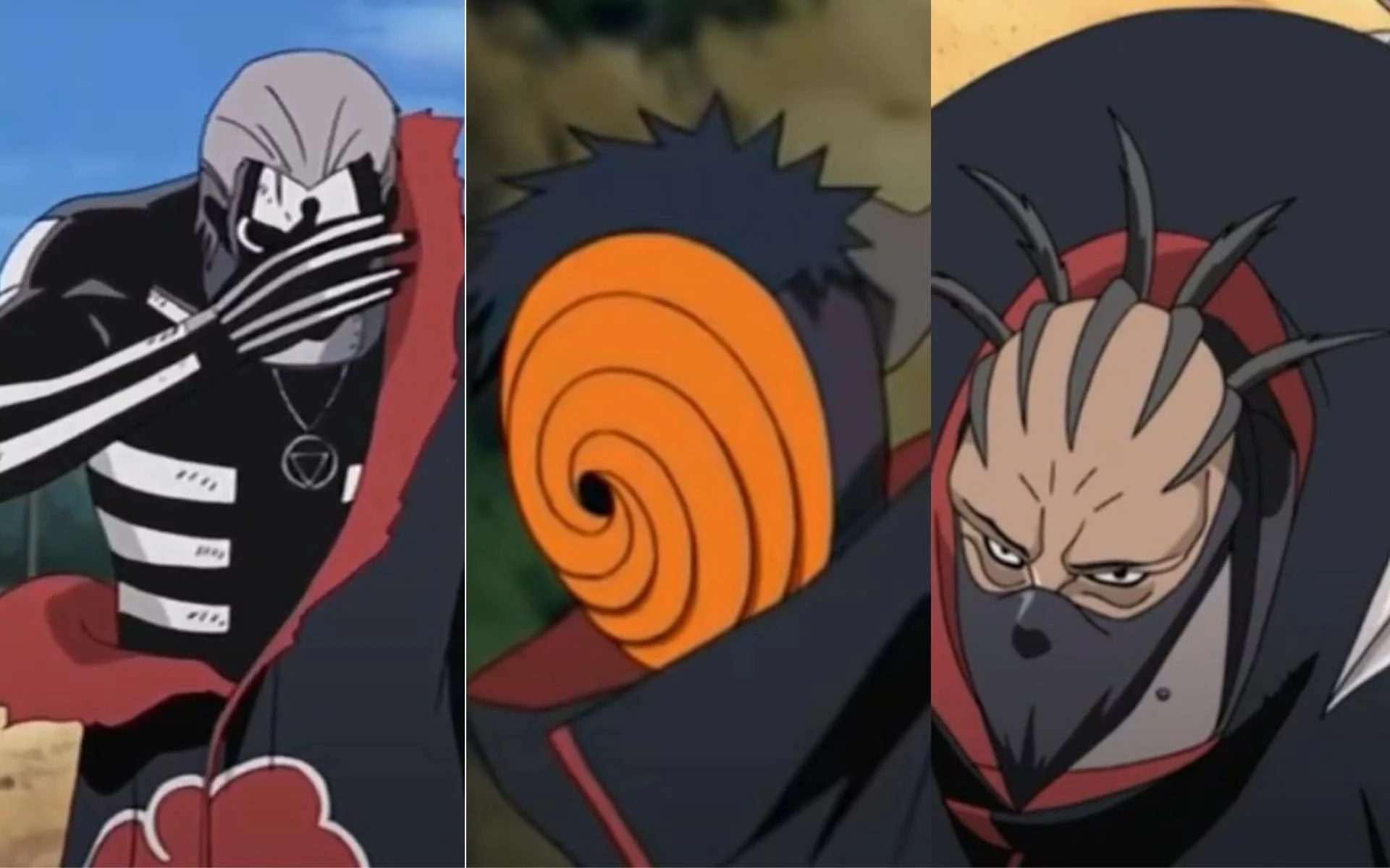 A Akatsuki é uma organização criminosa do anime "Naruto" e se tornou marcante pelos seus enigmáticos e poderosos integrantes. Confira o nosso ranking de força dos ninjas que já fizeram parte da Akatsuki, sendo a ordem do mais fraco para o mais forte.  -  (crédito: Montagem Flipar)