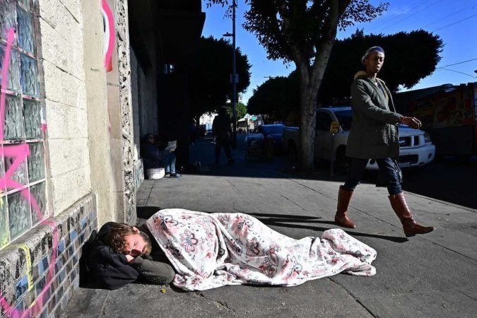 Pessoas em situação de rua nos Estados Unidos - (crédito: AFP) Pessoas em situação de rua nos Estados Unidos - (crédito: AFP)